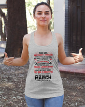 Load image into Gallery viewer, This Girl Has Fought A Thousand This Girl Was Born In March Ladies Flowy Tank