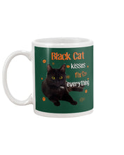 Load image into Gallery viewer, Black Cat Kisses Fix Everything Gift For Cat Lovers Mug