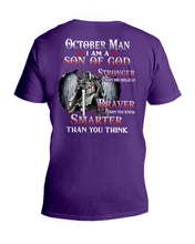 Load image into Gallery viewer, October Man Son Of God Birthday Meaningful Gift For Men Guys V-Neck