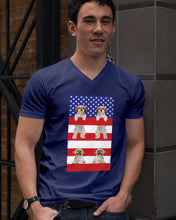 Load image into Gallery viewer, America USA FLag In My Heart Shih Tzu Gift For Dog Lovers Guys V-Neck