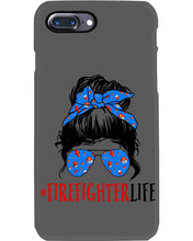 Load image into Gallery viewer, Firefighter Make You Life Safe Lady With Blue Ribbonhead Gift For Women Phone case
