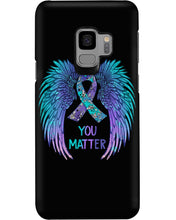 Load image into Gallery viewer, You Matter Ribbon Awareness With Angel Wings Phone case