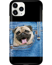 Load image into Gallery viewer, baby Pug In Denim Pocket Gift For Dog Lovers Phone case