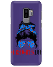 Load image into Gallery viewer, Firefighter Make You Life Safe Lady With Blue Ribbonhead Gift For Women Phone case