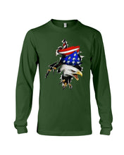 Load image into Gallery viewer, Eagle Giant Scratch USA Flag Gift For Women Unisex Long Sleeve