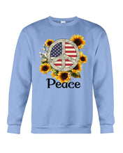 Load image into Gallery viewer, Peace Sign Sunflower Birthday Gift For Girls Sweatshirt