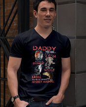 Load image into Gallery viewer, Daddy You Are As Strong As Lion Trending Gift For Animal Lovers Guys V-Neck