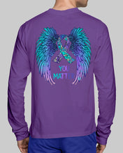 Load image into Gallery viewer, You Matter Ribbon Awareness With Angel Wings Unisex Long Sleeve