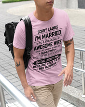 Load image into Gallery viewer, I'm The Lucky One Because I Get To Be Her Husband Gift For Husband Guys Tee