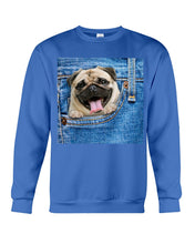 Load image into Gallery viewer, baby Pug In Denim Pocket Gift For Dog Lovers Sweatshirt