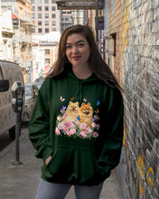 Load image into Gallery viewer, Peonies Garden Butterflies Pomeranian Gift For Dog Lovers Hoodie