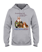 Load image into Gallery viewer, Everything Will Be Just Fine As Long As There Are Basset Hound And Wine Gift For Dog Lovers Hoodie