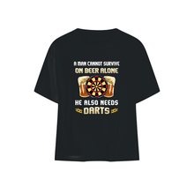 Load image into Gallery viewer, A Man Cannot Survive On Beer Alone He Also Needs Darts Trending Baby Onesie