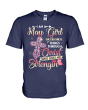 Load image into Gallery viewer, Birthday Gift For May Girl Who Can Do All Things Through Christ Guys V-Neck