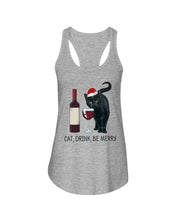 Load image into Gallery viewer, Cat Drink And Be Merry Meaningful Gift For Women Ladies Flowy Tank