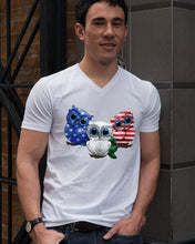 Load image into Gallery viewer, Lovely Phone Case Three Owl With US Flag Gift For Owl Lovers Guys V-Neck