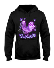 Load image into Gallery viewer, Chicken Purple Butterflies Gift For Chicken Lovers Hoodie
