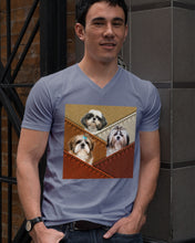 Load image into Gallery viewer, Three Cute Shih Tzu In Bag Gift For Dog Lovers Guys V-Neck