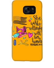 Load image into Gallery viewer, She Works Willingly With Her Hands Gift For Sew Lovers Phone case