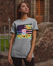 Load image into Gallery viewer, Pig America Flag Sunflower Special Custom Design Guys Tee