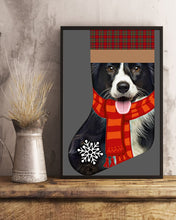 Load image into Gallery viewer, Santa Border Collie In Stock Gift For Dog Lovers Vertical Poster
