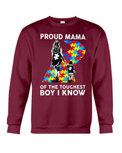 Load image into Gallery viewer, Proud Mama Of The Touchest Boy I Know Autism's Day Gift Sweatshirt