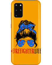 Load image into Gallery viewer, Firefighter Make You Life Safe Lady With Blue Ribbonhead Gift For Women Phone case