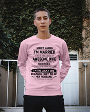 Load image into Gallery viewer, I'm The Lucky One Because I Get To Be Her Husband Gift For Husband Sweatshirt