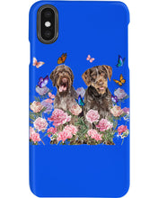 Load image into Gallery viewer, German Wirehaired Pointer With Peonies Gift For Dog Lovers Phone case