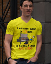 Load image into Gallery viewer, A Man Loves Beer And Dachshund Gift For Dog Lovers Guys V-Neck