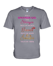 Load image into Gallery viewer, Birthday Gift For November Girl I'm Smarter Than You Think Guys V-Neck