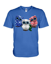 Load image into Gallery viewer, Lovely Phone Case Three Owl With US Flag Gift For Owl Lovers Guys V-Neck