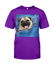 Load image into Gallery viewer, baby Pug In Denim Pocket Gift For Dog Lovers Guys Tee