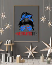 Load image into Gallery viewer, Firefighter Make You Life Safe Lady With Blue Ribbonhead Gift For Women Vertical Poster