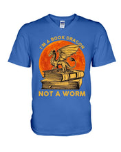 Load image into Gallery viewer, I'm A Book Dragon Not A Worm Gift For Dragon Lovers Guys V-Neck