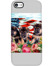 Load image into Gallery viewer, American Flag Sky Flower German Shepherd Gift For Dog Lovers Phone case