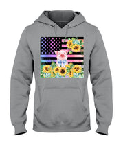 Load image into Gallery viewer, Pig America Flag Sunflower Special Custom Design Hoodie