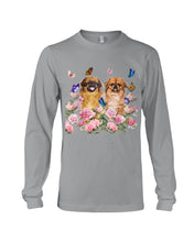 Load image into Gallery viewer, Pekingese With Peonies Gift For Dog Lovers Unisex Long Sleeve