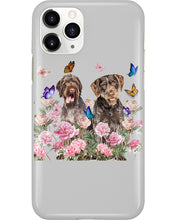 Load image into Gallery viewer, German Wirehaired Pointer With Peonies Gift For Dog Lovers Phone case