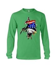 Load image into Gallery viewer, Eagle Giant Scratch USA Flag Gift For Women Unisex Long Sleeve