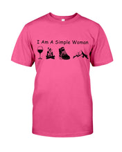 Load image into Gallery viewer, Simple Woman Loves Wine Camping Shoes And Climbing Guys Tee