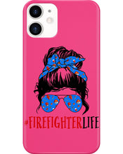 Load image into Gallery viewer, Firefighter Make You Life Safe Lady With Blue Ribbonhead Gift For Women Phone case