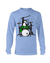 Load image into Gallery viewer, Funny Cat Playing Drums Great Gift For Cat Lovers Unisex Long Sleeve