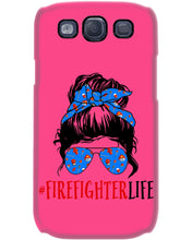 Load image into Gallery viewer, Firefighter Make You Life Safe Lady With Blue Ribbonhead Gift For Women Phone case
