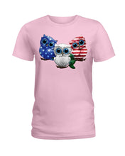 Load image into Gallery viewer, Lovely Phone Case Three Owl With US Flag Gift For Owl Lovers Ladies Tee