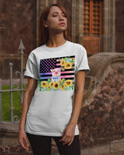 Load image into Gallery viewer, Pig America Flag Sunflower Special Custom Design Guys Tee