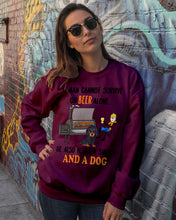 Load image into Gallery viewer, A Man Loves Beer And Dachshund Gift For Dog Lovers Sweatshirt