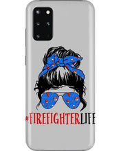 Load image into Gallery viewer, Firefighter Make You Life Safe Lady With Blue Ribbonhead Gift For Women Phone case