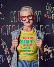 Load image into Gallery viewer, I Can't Fix Stupid But I An Sadate It Gift For Girls Ladies Tee
