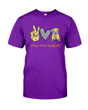 Load image into Gallery viewer, Peace Love Live Special Custom Design For Dog Lovers Guys Tee